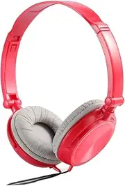 Mipcase Lightweight Foldable Bass Headphones with Volume Control and Microphone for Smartphones PC Laptop and Tablet Comfortable Over Ear Design Red Random Color