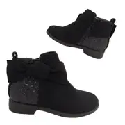 Girls Boots Miss Sachi Melody Glitter Ankle Boots Zip Side Elastic Suede Look