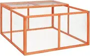 Solid Firwood Rabbit Hutch 124x120x60 cm with Roof, Outdoor Pet Enclosure, Durable Animal Shed, Steel Wire Grid