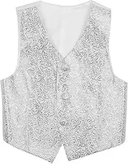[FEESHOW] Boys' Dress Vest Gentleman Formal Tuxedo Suit Waistcoat Floral Pattern