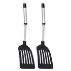 2 Pcs Meat Turner Stainless Steel Steak Fried Rubber Fish Spatula