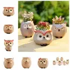 Ceramic Plant Pot Owl Succulent Flower Planter Bonsai Box Home Garden AU
