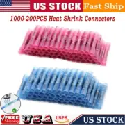 1000-200x Waterproof Heat Shrink Butt Wire Splice Crimp Connector Terminals Kit