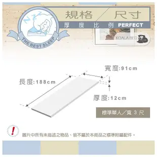 免運費送1枕-單人3尺12cm 記憶床墊 波浪面床墊 日本大和布套 防蟎抗菌床套 學生床墊 宿舍床墊 外宿族 3M布套