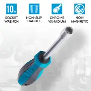 10mm Nut Driver 6-Point Hex Nut Socket Wrench Screwdriver Non-Magnetic Tip Install Tool