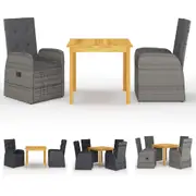 Dining Set Outdoor Table and Chair Furniture Black/Grey 3/5 Piece vidaXL