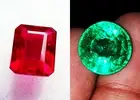 Loose Gemstone 8 to 10 Ct Natural Ruby & Emerald Mixed Shape Pair Certified RM74
