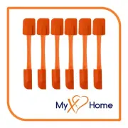 9.75" Orange Silicone Dual Sided Spatula by MyXOHome (1, 2, 4 or 6 Spatulas)