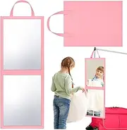 GlikCeil Travel Hanging Mirror Full Length for Dance Bag 33. 5 x 13. 4 Inch Foldable Backstage Mirror for Dancers Artists Aestheticians Home Spa Dance Competition Must Haves(Pink)
