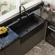 Kitchen Sink Fireclay&Faucet Infrared Sensor Pull-out 360 With Soap Dispenser