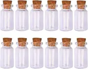 7Ml Small Bottles Transparent Mini Glass Jars with Cork Stoppers Top - Message W