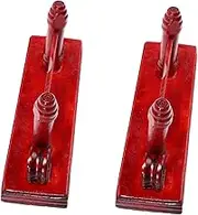 iplusmile 2pcs Wooden Fan Display Stand Folding Fan Holder Storage Rack Handmade Sturdy Round Base Dark Finish