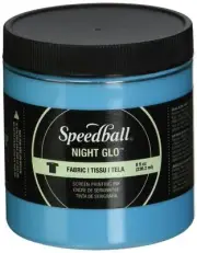 Speedball Fabric Screen Printing Ink 8-Ounce Night Glo Blue