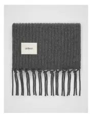 [Unison] Ribbed Lofty Scarf in Grey