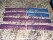 8 Vintage Pocket Combs Purse Combs Unbreakable purple blue RETRO bin 847 #2