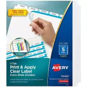 Avery Index Maker Extra-Wide Paper Dividers with Print & Apply Label Sheets 5