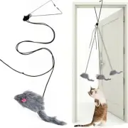 Cat Kitty Teaser Toys Retractable Door Hanging Mouse Interactive Pet Wind Plush