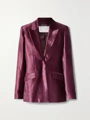[Gabriela Hearst] Gabriela Hearst - + Net Sustain Leary Organic Silk-velvet Blazer - Red - IT44 IT 44 Red