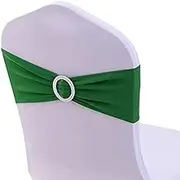 Chair Cover Sash,Chair Ribbons Ties,Wedding Chairs Back Tie,Chair Decoration,100PC Spandex Chair Spandex Chair with Buckle for Wedding Party Decoration-United States,Dark Green,100pcs