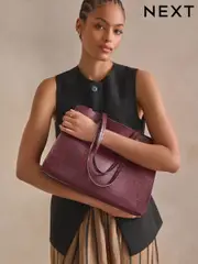 Burgundy Red Formal Open Tote Bag (N79005) | $30