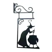 Witch Cauldron Metal Silhouette Halloween Door Decor Strong Festive Atmosphere