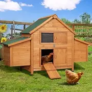 Chicken Coop Rabbit Hutch Large House Run Cage Wooden Outdoor Pet Enclosure