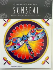 Stained Glass Window Decal DRAGONFLY Mandala SUNSEAL Transparent Sticker