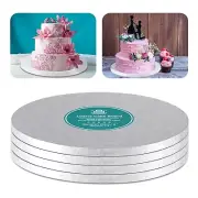 Silver Cake Drum Round 6 Inch Cake Boards with 1/2-Inch Thick Smooth Edges fo...