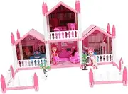 HONITANO Princess Castle Model DIY Miniature Dollhouse Kit Castle Model for Boys and Girls Toys for Girls Educational