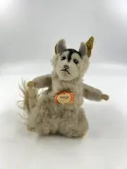Original Steiff Chinchilla GoGo with Raised Silverscript Button & Tags