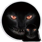 Scary Black Cat Beach Towel