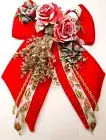 Bow IN Velvet Red Fuoriporta Decorum Tip Christmas Tree Roses Branches Tape