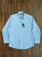 Daniel Hechter Dress Shirt Mens 17 XL Light Blue Shape Fit Long Sleeve DHDS202