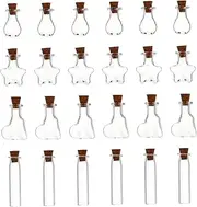 Gatuida 50 Pack Mini Glass Bottles Cork Stoppers 10ml Diy Wish Bottles for Jewelry Making Decor