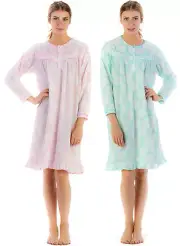 Casual Nights Women's Long Sleeve Micro Fleece Cozy Night Gown
