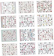 12pcs Mixed Style Christmas Nail Stickers by Santa Claus Snowman Tree Nail Art Decals for Boys and Girls Adults