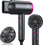 Hair Dryer with Diffuser for Curly Hair 1800 Watt Ionic Fast Drying Quiet