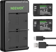 [NEEWER] Replacement LP-E6NH Battery Rechargeable Battery Charger Set Compatible with Canon EOS R7, EOS R5, EOS R6 R6 II, EOS R, 5D II III IV, 6D, 6D II, 7D, 7D II, 70D, 80D, 90D(2-Pack, Micro USB Port)