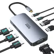 USB C Docking Station Dual Displayport Monitor, USB C Hub Displayport with 2 ...