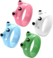 JOINPAYA Unique Personality Rings: Resin Frog Jewelry for Women Cute Stackable Ring Set