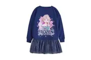 Frozen Girls Elsa Casual Dress (Navy) (6-7 Years)