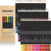 Soucolor 72-Color Colored Pencils for Adult Coloring Books, Drawing & Sketching