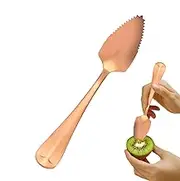 Grapefruit Spoons with Serrated Edge | Long Handle Dessert Spoons Serrated - Fashionable Silverware Kitchen Tool for Kiwi, Dessert, Citrus Fruit