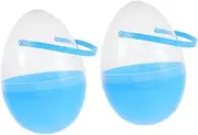 NOLITOY 2 PC Eggs Clear Eggs Empty Egg Capsules Egg Shaped Fillable Ball Egg Portable Egg Party Favor Plastic Egg-Shaped Buckets Realistic Eggs Sky-Blue Pp