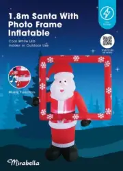 Santa with Photo Frame Inflatable With Music Function 1.8m - Mirabella