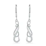 10k Two-tone Gold Round Diamond Dangle Earrings 1/4 Cttw