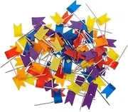 Gadpiparty Bright Bold Map Push Pins 100pcs Flag Pins for Cork Board Wall for Office Travel