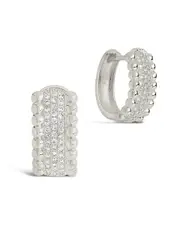 Sterling Forever CZ Ellerie Micro Hoops