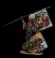 Tin soldier Museum (TOP) Swiss Mercenary with Standard Medieval