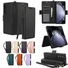 For Samsung Galaxy Z Fold 6 5 4 Leather Wallet Case Flip Folio Stand View Cover